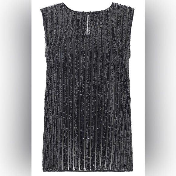 COPY - Max Mara Sequins Sleeveless Black Top Size 10 (Medium) NWT - Picture 3 of 14